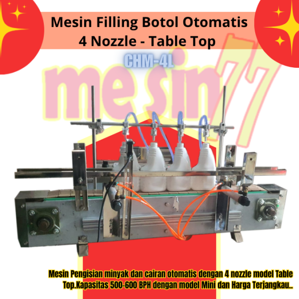 mesin filling botol otomatis 4 nozzle